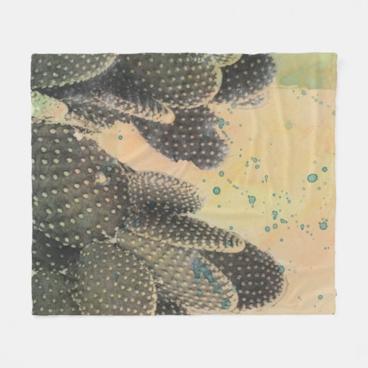 Desert Cactus | Green Splatter Fleece Deken (Voorkant (Horizontaal))