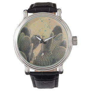 Desert Cactus   Green Splatter Horloge
