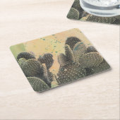 Desert Cactus | Green Splatter Kartonnen Onderzetters (Schuin)