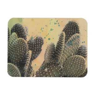 Desert Cactus   Green Splatter Magneet