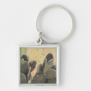 Desert Cactus   Green Splatter Sleutelhanger