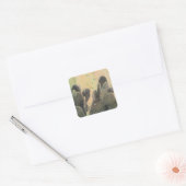 Desert Cactus | Green Splatter Vierkante Sticker (Envelop)