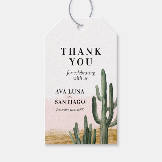 Desert Cactus Hartelijk dank Cadeaulabel (Voorkant)
