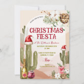 Desert Cactus Holiday Cocktail Kerstfeest Kaart (Voorkant)