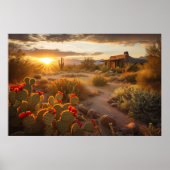 Desert Cactus in Bloom AI Art | Fottorealistisch Poster (Voorkant)