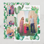 Desert Cactus kerstkaarten Feestdagenkaart (Voorkant / Achterkant)