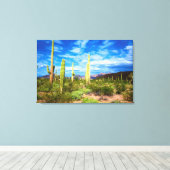 Desert cactus landscape, Arizona Canvas Afdruk (Insitu (Houten vloer))