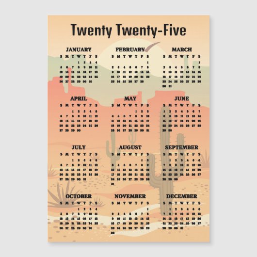 Desert Cactus Landschapsontwerp Magnetische Kaart (Voorkant)