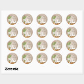 Desert Cactus Llamas Girl Baby shower Ronde Sticker (Vel)