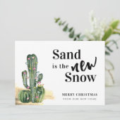 Desert Cactus Merry kerst Nieuw Adres Aankondiging (Staand voorkant)