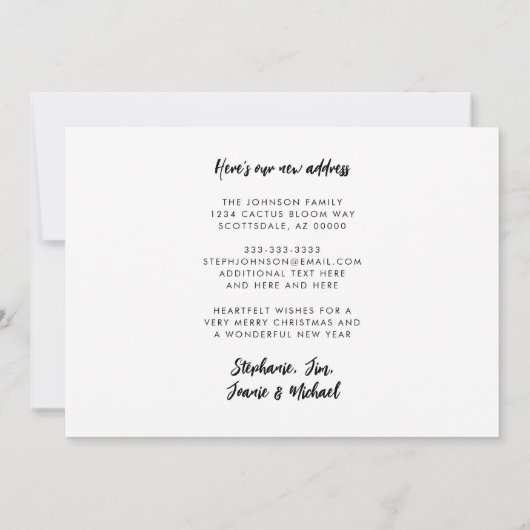 Desert Cactus Merry kerst Nieuw Adres Aankondiging (Achterkant)
