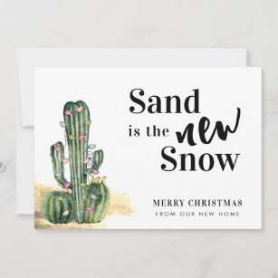 Desert Cactus Merry kerst Nieuw Adres Aankondiging