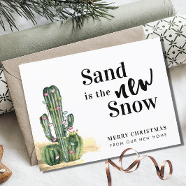 Desert Cactus Merry kerst Nieuw Adres Aankondigingskaart