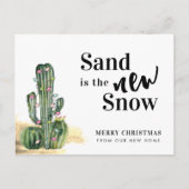 Desert Cactus Merry kerst Nieuw Adres Aankondigingskaart (Voorkant)