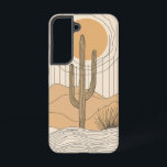 Desert Cactus Mirage telefoonhoesje Samsung Galaxy Hoesje<br><div class="desc">Een cactus onder de gouden zon staat vredig in deze schone woestijnillustratie en roept warmte en eenzaamheid op.</div>