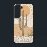 Desert Cactus Mirage telefoonhoesje Samsung Galaxy Hoesje<br><div class="desc">Een cactus onder de gouden zon staat vredig in deze schone woestijnillustratie en roept warmte en eenzaamheid op.</div>