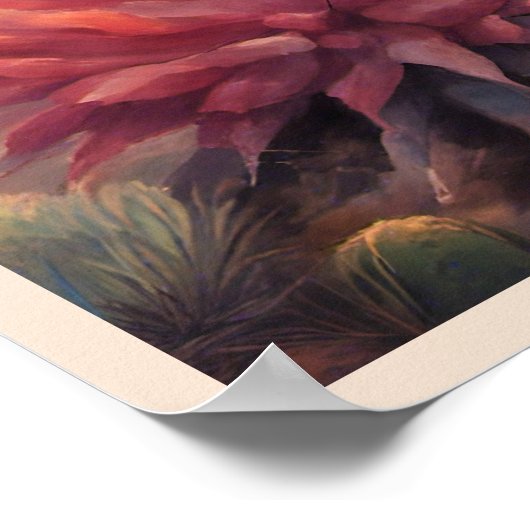 Desert Cactus Mountain Sunrise dramatische verklar Poster (Hoek)