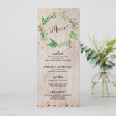 Desert Cactus Painted Rustic Wedding Menu Kaarten (Staand voorkant)