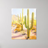 Desert Cactus Painting, Southwestern Wall Art Canvas Afdruk (Voorkant)
