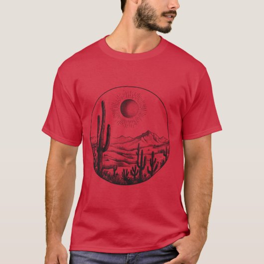 Desert Cactus Plants Adventure Arizona Cactus Scen T-shirt (Voorkant)