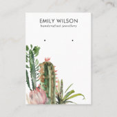 DESERT CACTUS PROTEA FOLIAGE STUD OORBEL DISPLAY VISITEKAARTJE (Voorkant)