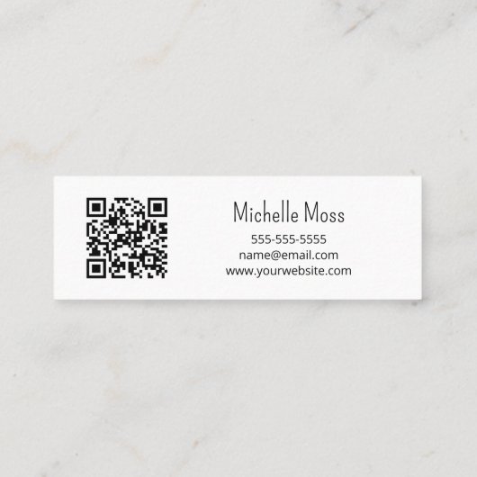 Desert Cactus QR-code Minimalistisch Interieur Ont Mini Visitekaartje (Achterkant)