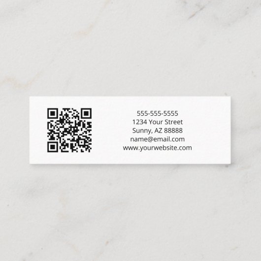 Desert Cactus QR-code Minimalistisch Interieur Ont Mini Visitekaartje (Achterkant)