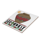 Desert Cactus, Red Chilis, Pottery - Southwest Tegeltje (Zijkant)