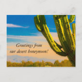 Desert Cactus Saguaro Huwelijksreis Dank u Briefkaart (Voorkant)