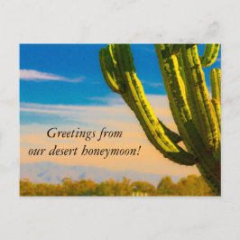 Desert Cactus Saguaro Huwelijksreis Dank u Briefkaart