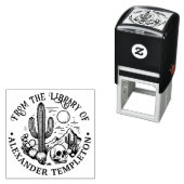 Desert Cactus Scene w / Schedel #3P Bibliotheek Bo Zelfinktende Stempel (In situ)