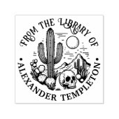 Desert Cactus Scene w / Schedel #3P Bibliotheek Bo Zelfinktende Stempel (Design)