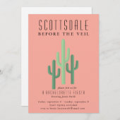 Desert Cactus Scottsdale Bachelorette Kaart (Voorkant / Achterkant)