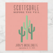Desert Cactus Scottsdale Bachelorette Wijn Etiket (Enkel label)