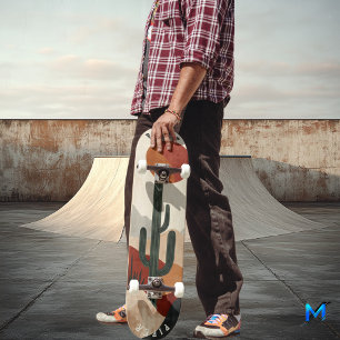 Desert Cactus Skateboard - Minimalistische Boho Na