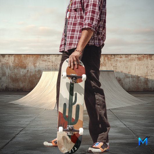Desert Cactus Skateboard - Minimalistische Boho Na