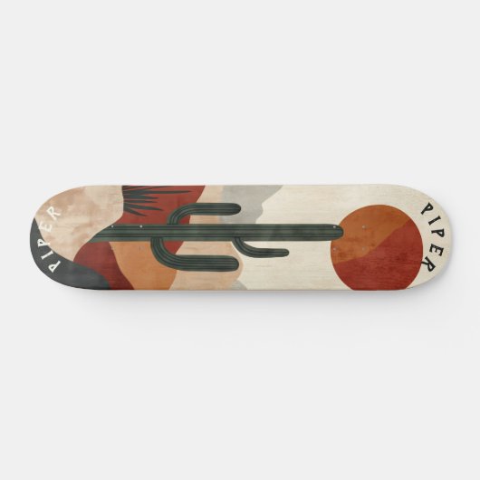 Desert Cactus Skateboard - Minimalistische Boho Na (Horizontaal)