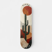 Desert Cactus Skateboard - Minimalistische Boho Na (Voorkant)