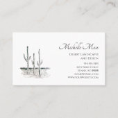 Desert Cactus Southwest Black White Visitekaartje (Voorkant)