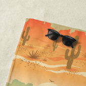 Desert Cactus Southwest Design Beach Towel Strandlaken (In situ)