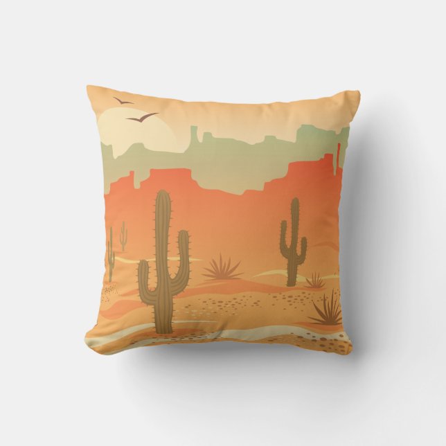 Desert Cactus Southwest Design Sierkussen (Voorkant)