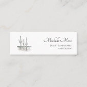 Desert Cactus Southwest Simple Black White Mini Visitekaartje (Voorkant)