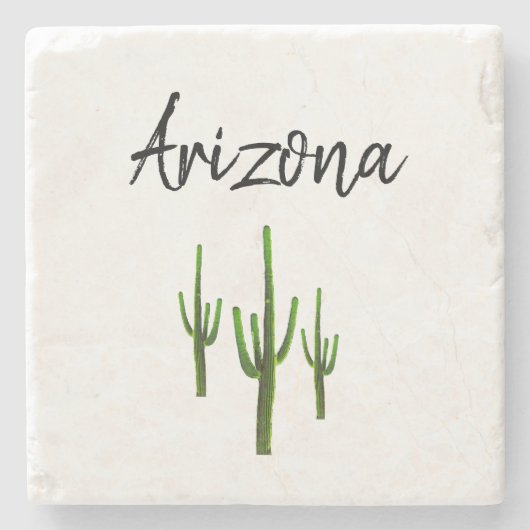 Desert Cactus Stenen Onderzetter (Voorkant)