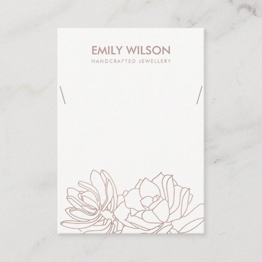 DESERT CACTUS SUCCULENT BLUSH KETTING DISPLAY VISITEKAARTJE (Voorkant)