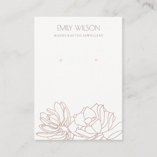 DESERT CACTUS SUCCULENT BLUSH PINK EARRING DISPLAY VISITEKAARTJE (Voorkant)