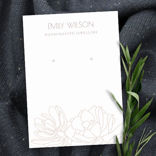 DESERT CACTUS SUCCULENT BLUSH PINK EARRING DISPLAY VISITEKAARTJE