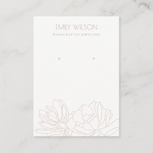 DESERT CACTUS SUCCULENT BLUSH PINK EARRING DISPLAY VISITEKAARTJE (Voorkant)