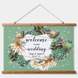 Desert Cactus Succulent Gold Welkomstwand Hangend Wandkleed