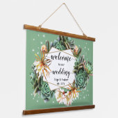 Desert Cactus Succulent Gold Welkomstwand Hangend Wandkleed (Gebogen)