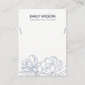 DESERT CACTUS SUCCULENT INK BLUE KETTING DISPLAY VISITEKAARTJE (Voorkant)